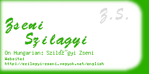 zseni szilagyi business card